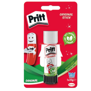 A single 22g Pritt Glue Stick in its red and white packaging.