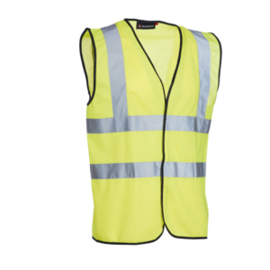 Blackrock yellow high‑visibility vest with reflective safety strips for work, security, cycling and general PPE use.