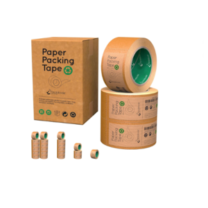 A roll of brown kraft paper packing tape, 48mm wide and 50m long.